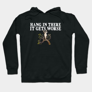 Hang In There It Gets Worse Crazy Cat Hoodie